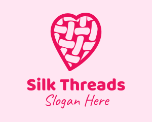 Pink Woven Heart  logo design