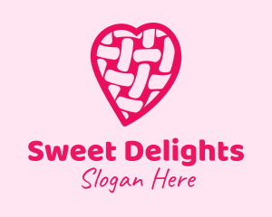 Pink Woven Heart  logo design