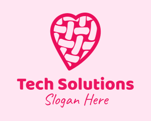 Matchmaker - Pink Woven Heart logo design