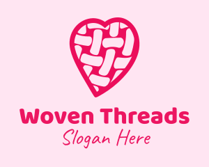 Pink Woven Heart  logo design