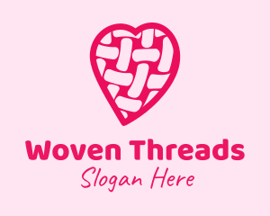 Woven - Pink Woven Heart logo design