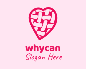 Romantic - Pink Woven Heart logo design