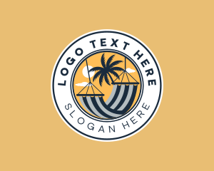 Outdoor - Tropical Outdoor Hammock logo design