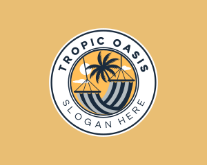 Tropical Outdoor Hammock logo design