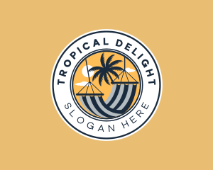 Tropical Outdoor Hammock logo design