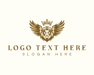 Wealth - Wing Lion Crown logo design