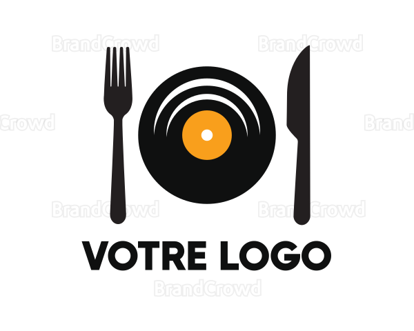 Vinyl Fork Knife Dining Logo