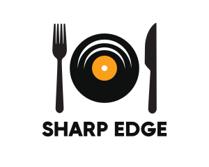 Knife - Vinyl Fork Knife Dining logo design