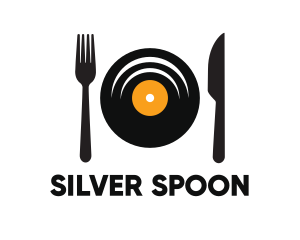 Fork - Vinyl Fork Knife Dining logo design