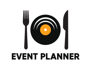 Player - Vinyl Fork Knife Dining logo design