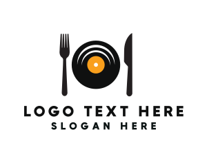 Composer - Vinyl Fork Knife Dining logo design