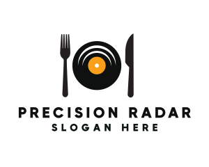 Vinyl Fork Knife Dining logo design