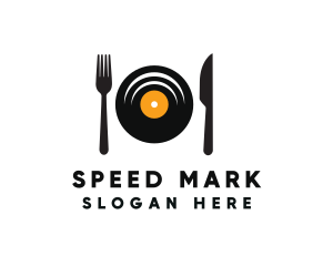 Vinyl Fork Knife Dining logo design