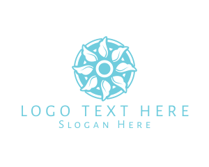 Heaven - Floral Petal Radial Wings logo design