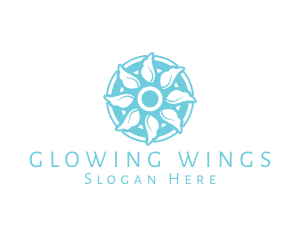 Floral Petal Radial Wings logo design