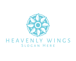 Floral Petal Radial Wings logo design