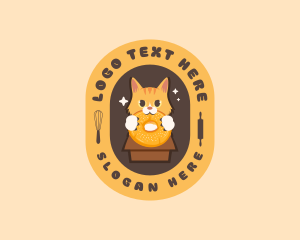 Whisk - Bagel Bread Cat logo design