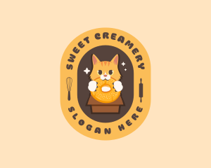 Bagel Bread Cat logo design