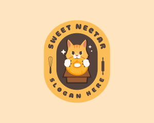 Bagel Bread Cat logo design