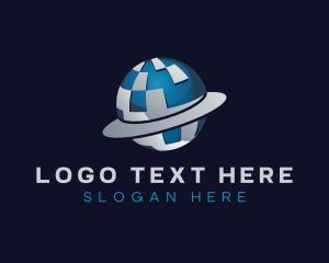 Sphere - Pixel Digital Globe logo design