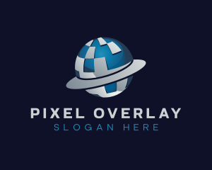 Pixel Digital Globe logo design