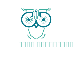 Green Eye - Circuits & Owl logo design