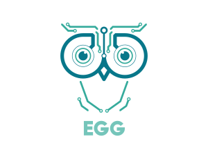 Machine Learning - Circuits & Owl logo design
