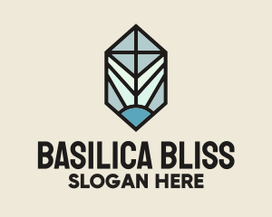 Basilica - Stained Glass Cross Light logo design