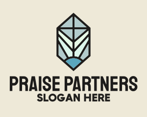 Praise - Stained Glass Cross Light logo design