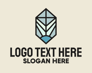 Glass - Stained Glass Cross Light logo design