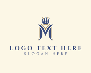 Wine - Crown Luxury Letter M logo design