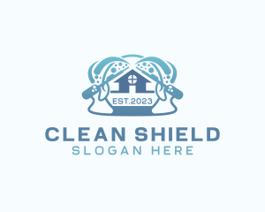 Sanitizing - House Power Washing Disinfection logo design