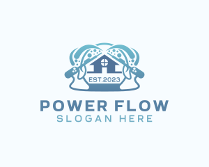 House Power Washing Disinfection logo design