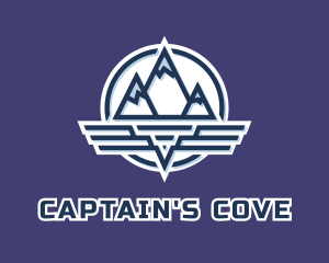 Captain - Mountain Wing Badge logo design