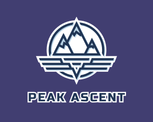Climb - Mountain Wing Badge logo design