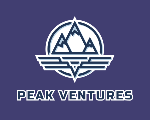 Everest - Mountain Wing Badge logo design