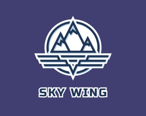 Wing - Mountain Wing Badge logo design