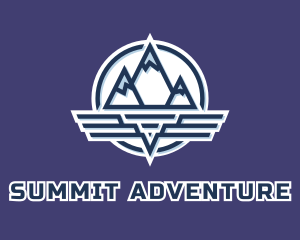 Climbing - Mountain Wing Badge logo design