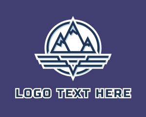 Everest - Mountain Wing Badge logo design