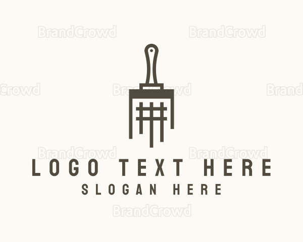 Wooden Paint Brush Logo