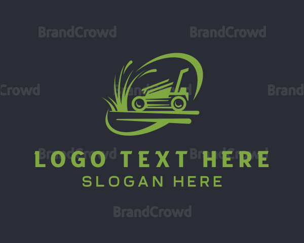 Lawn Grass Mower Landscaping Logo