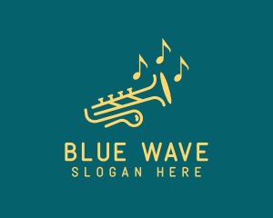 Blues - Trumpet Quaver Music Note logo design