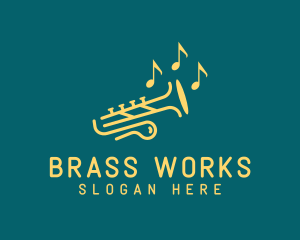 Brass - Trumpet Quaver Music Note logo design