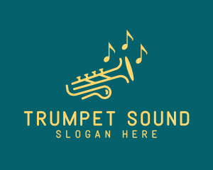 Trumpet - Trumpet Quaver Music Note logo design