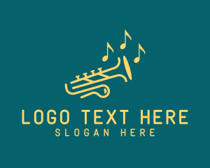 Saxophone Player - Trumpet Quaver Music Note logo design