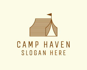 Rustic Camp Tent logo design