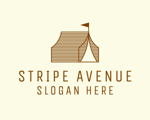 Striped - Rustic Camp Tent logo design