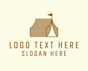 Striped - Rustic Camp Tent logo design