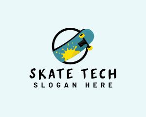 Skateboard Street Art logo design