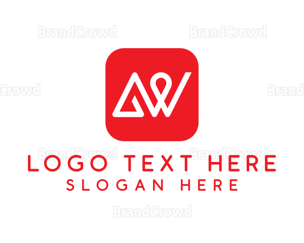 Red App Letter AW Logo